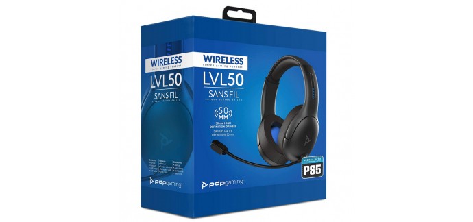 Amazon: Casque LVL50 sans Fil - Sony PS4 et PS5 noir à 50,09€