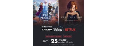 Canal +: Abonnements Canal + / Disney + et Netflix pour 25€/mois pendant 12 mois
