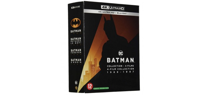 Amazon: Batman-4 Films Collection 1989-1997 en 4K Ultra HD + Blu-Ray à 37,99€