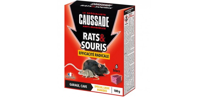 Amazon: Anti-nuisibles Rats & Souris Efficacité Radicale Caussade CARSBL180 à 6,99€