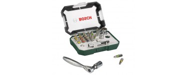 Amazon: Set de 26 Embouts de vissage + Cliquet Bosch 2607017322 à 20,29€