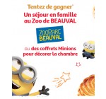 Auchan: 4 week-end pour 4 au Zoo de Beauval ou 32 coffrets d'accessoires à l'effigie des Minions à gagner