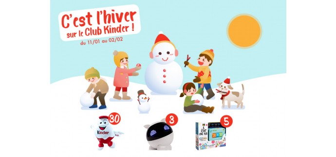 Kinder: 3 jouets Robot Winky, 5 conteurs d’histoires ou 30 peluches Kinderino à gagner
