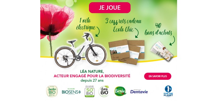 Léa Nature: 1 vélo à assistance électrique et 3 coffrets Naturabox "Ecolo Chic" à gagner