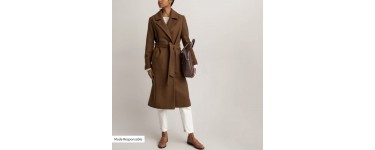 La Redoute: Le manteau en drap de laine à ceinturier à 89.99€
