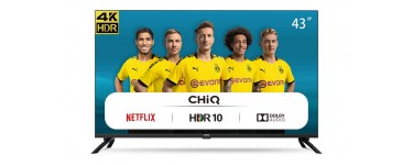 Amazon: Smart TV 43" (108cm) CHiQ U43H7L UHD 4K HDR10/hlg, WiFi, Bluetooth à 299,99€