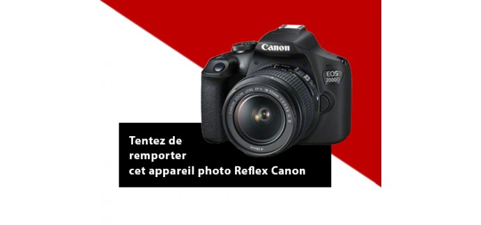 Rakuten: 1 appareil photo Reflex Canon EOS 2000D Noir avec un objectif EF-S 18-55 mm à gagner
