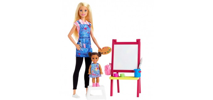 Amazon: Barbie Métiers Coffret poupée Professeure d'Art à 14,99€