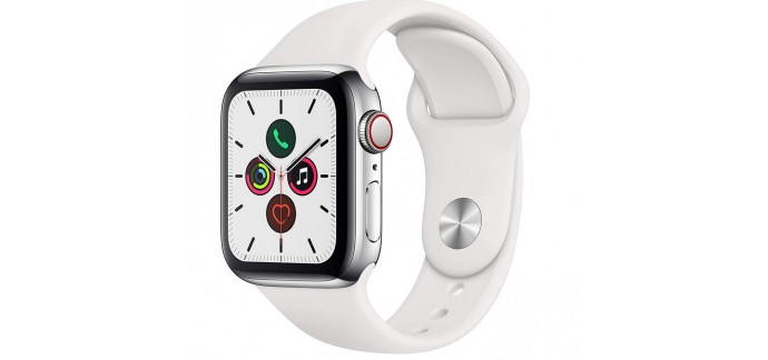 Amazon: Apple Watch Series 5 (GPS + Cellular, 40mm) Boîtier en Acier Inoxydable à 449,97€