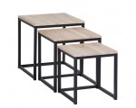BUT: Table basse gigogne NEVA industrielle Chêne/noir en solde à 39,99€