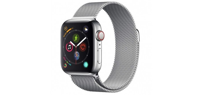 Amazon: Apple Watch Series 4 (GPS + Cellular) en Acier Inoxydable de 40 Mm avec Bracelet - Milanais à 399€