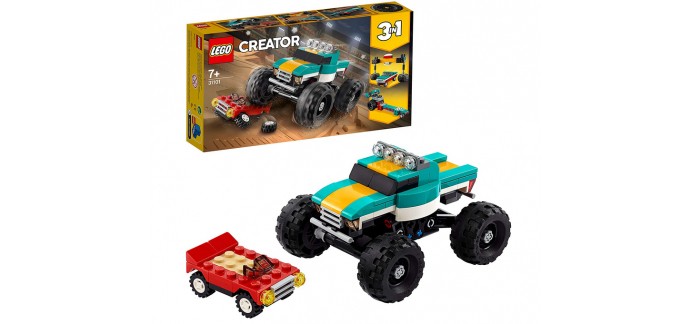 Amazon: LEGO Creator 3en1 - Le Monster Truck Voiture de démolition (31101) à 12,99€