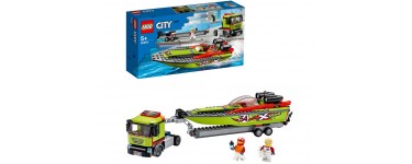 Amazon: LEGO City Camion à remorque et bateau de course 60254 à 24,49€