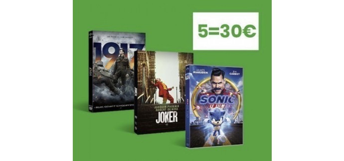 Cultura: 5 DVD ou Blu-Ray pour 30€, 10 pour 50€ ou 20 pour 80€