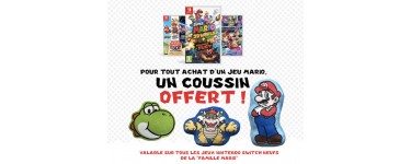 Micromania: Un coussin offert pour tout achat d'un jeu Mario sur Nintendo Switch