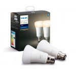 Amazon: Pack de 2 ampoules LED connectées Philips Hue White B22 à 22,82€