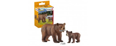 Amazon: Figurine Maman Grizzly avec Ourson Wild Life Schleich à 9,99€ 