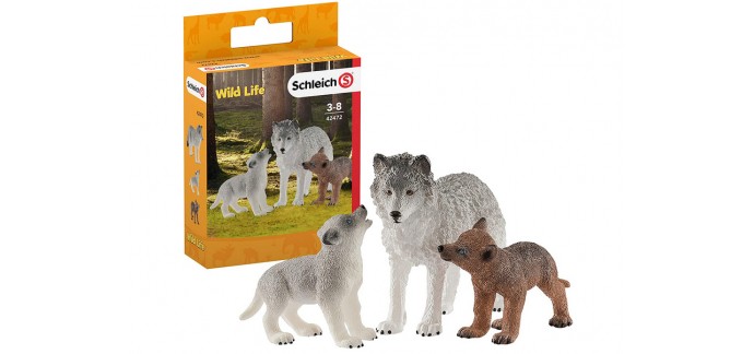 Amazon: Figurine Schleich Maman Loup avec louveteaux Wild Life à 9,99€