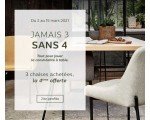 Alinéa: 3 chaises achetées = la 4ème offerte