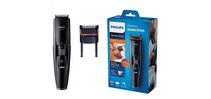 Amazon: Tondeuse Barbe Philips BT5200/16 avec lames en métal et peigne intégré à 45,99€