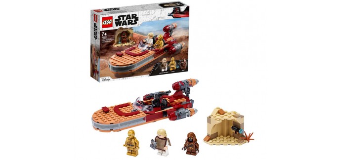 Amazon: LEGO Star Wars, Le landspeeder de Luke Skywalker avec figurine de Jawa (75271) à 23,99€