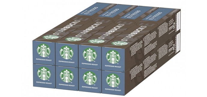 Amazon: Lot de 80 capsules Starbucks Espresso Roast By Nespresso à 18,96€