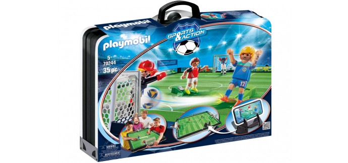 Amazon: Playmobil Grand Terrain de Football Transportable - 70244 à 54€