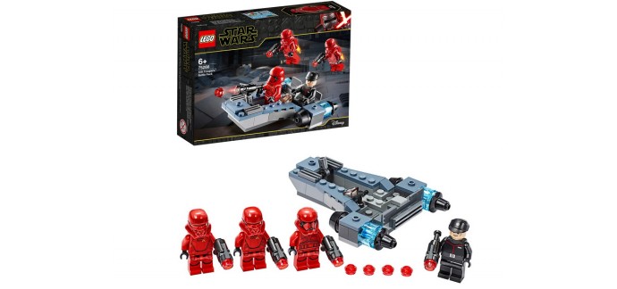 Amazon: LEGO Star Wars, Coffret de bataille Sith Troopers avec speeder - 75266 à 12,22€