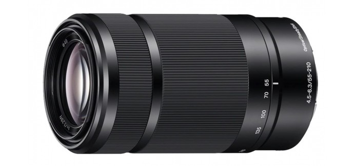 Amazon: Sony Objectif SEL-55210BQ Monture E APS-C 55-210 mm F4.5-6.3 - Noir à 199€