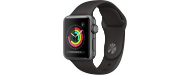 Amazon:  Apple Watch Series 3 (GPS, 38mm) Boîtier en Aluminium Gris Sidéral - Bracelet Sport Noir à 199€