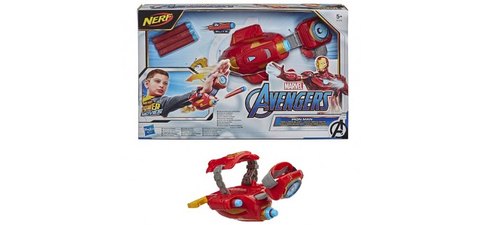 Amazon: Jouet Gant répulseur Iron Man lance-fléchettes Nerf Power Moves - Marvel Avengers à 16,90€