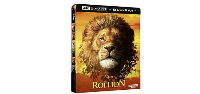 Amazon: Le Roi Lion en 4K Ultra HD + Blu-Ray - Édition boîtier SteelBook à 18,99€