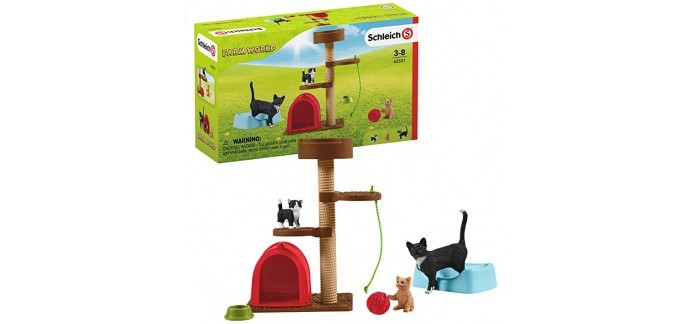 Amazon: Figurines Schleich Playset Divertissement pour Chats Mignons Farm World à 14,99€