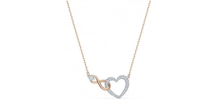 Amazon: Collier Swarovski Infinity Heart, blanc, finition mix de métal à 79,20€