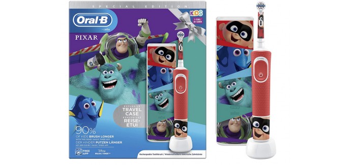 Amazon: Oral-B Kids Brosse À Dents Électrique Pixar à 17,99€