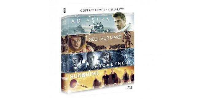 Amazon: Coffret Blu-Ray 4 Films : Ad Astra + Seul sur Mars + Prometheus + Sunshine à 18,99€