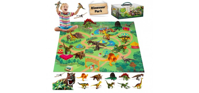 Amazon: Figurines Dinosaure avec tapis de jeu (11 pièces) Fivejoy à 22,94€