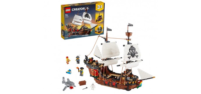 Amazon: LEGO Creator 3-en-1 - Le bateau pirate 31109 à 81,86€