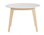 BUT: Table ronde + allonge AUDRA Blanc/hêtre à 192,55€