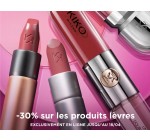 Kiko: 30% de réduction sur les produits lèvres