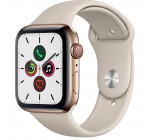 Amazon:  Apple Watch Series 5 (GPS + Cellular, 44 mm) Boîtier en Acier Inoxydable, Gris Sable à 479€