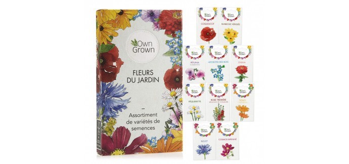 Amazon: Kit de graines de fleurs OwnGrown - 10 vari&eacute;t&eacute;s &agrave; 6,35&euro;