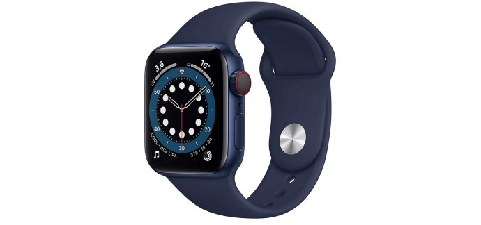 Amazon: Apple Watch Series 6 (GPS + Cellular, 40 mm) Bracelet Sport Marine Intense à 461,77€