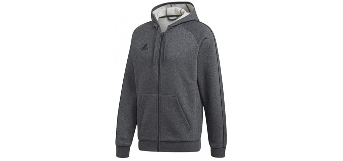 Amazon: Sweat à capuche pour Homme adidas Core 18 Fullzip - Dark Grey à 34,95€