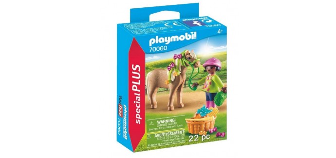 Amazon: Playmobil Cavalière avec Poney - 70060 à 3,14€