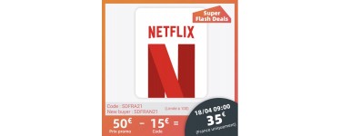 AliExpress: Carte cadeau Netflix d'une valeur de 50€ à 35€