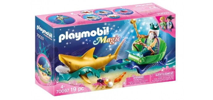 Amazon: Playmobil Roi des Mers avec Calèche Royale - 70097 à 15,99€
