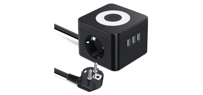 Amazon: Cube Multiprise USB avec 2 Prises et 3 Ports USB à 19,99€