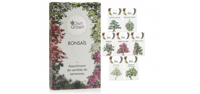 Amazon: Kit graines à planter OwnGrown avec 7 variétés de graine bonsai à 7,95€