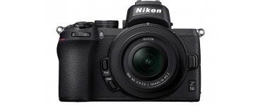 Amazon: Appareil photo Hybride Nikon Z50 + objectif Z DX 16-50mm f/3.5-6.3 VR à 999€